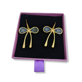 Gold Forget-Me-Knot Bow Earrings - Forget Me Knot