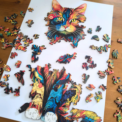 Large Majestic Cat Wooden Puzzle