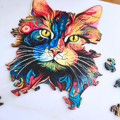 Large Majestic Cat Wooden Puzzle