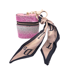 Pink Glam Zip Case Bag Charm - Forget Me Knot