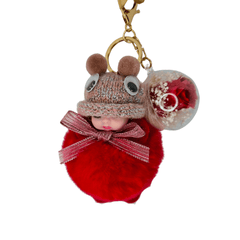 Red Fluffy Sleeping Doll Bag Charm - Forget Me Knot