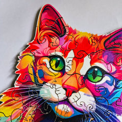 Colorful Cat Wooden Puzzle
