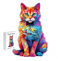 Colorful Cat Wooden Puzzle