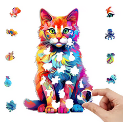 Colorful Cat Wooden Puzzle
