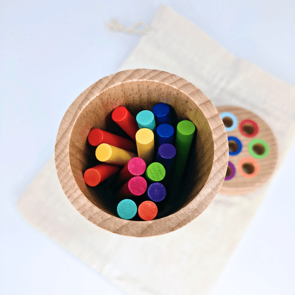 Color Sorting and Quantity Cognitive Balance Sticks - Forget Me Knot