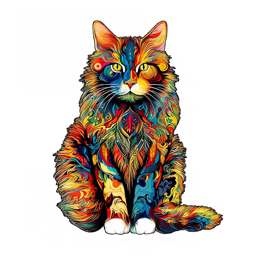 Large Majestic Cat Wooden Puzzle