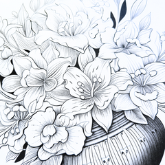Poetic Floral Artistry – Adult Colouring Book